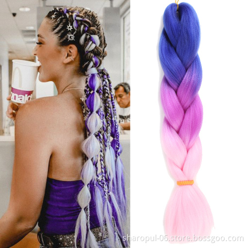 Sharopul ponytail hair extensions long jumbo ombre Braiding hair extension synthetic